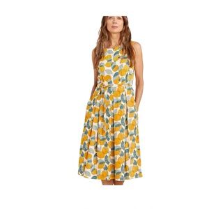 Seasalt Organic Cotton Leaves And Lemons Sunglow Dress